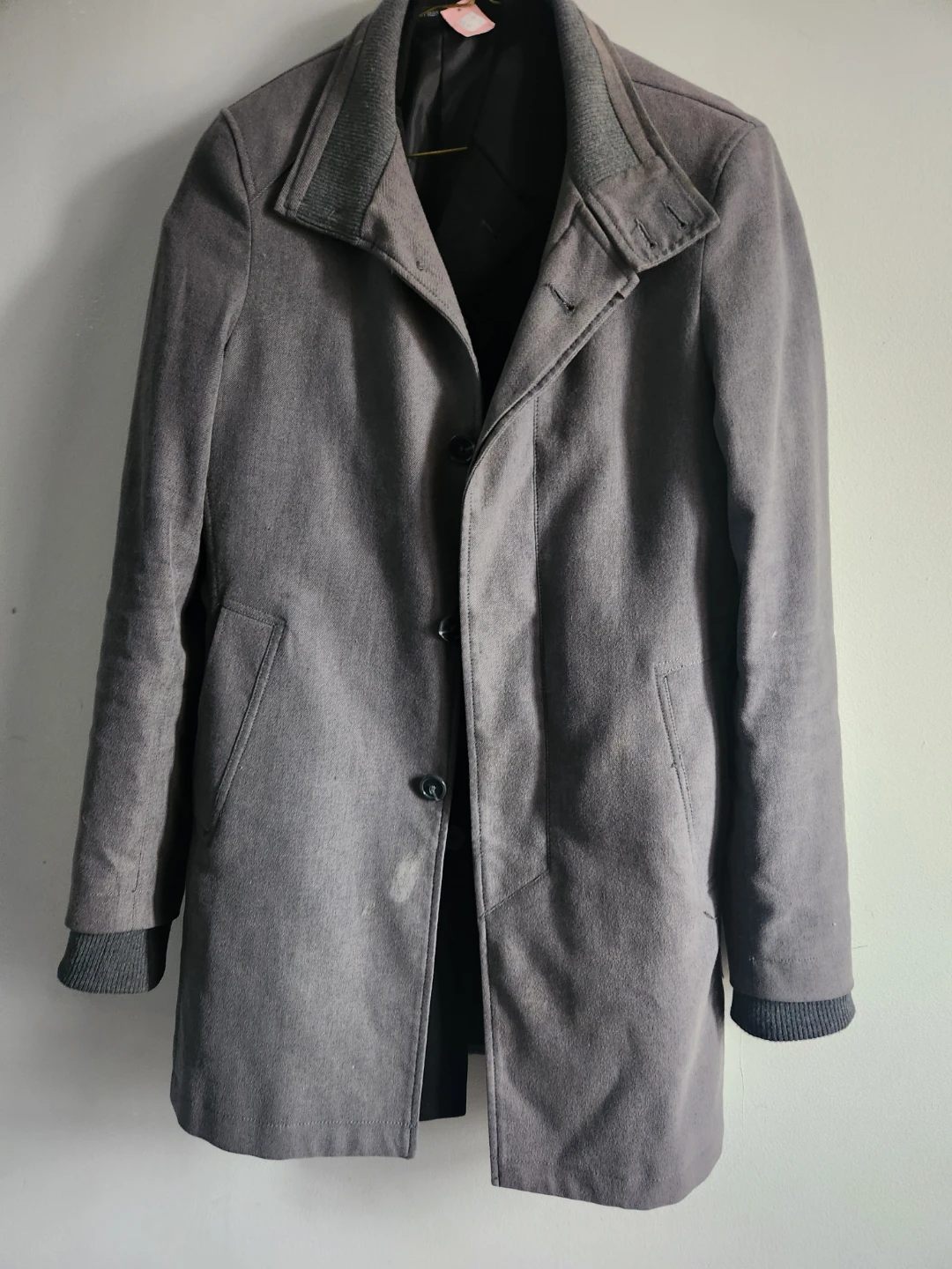 Men's Grey Button-Up Coat