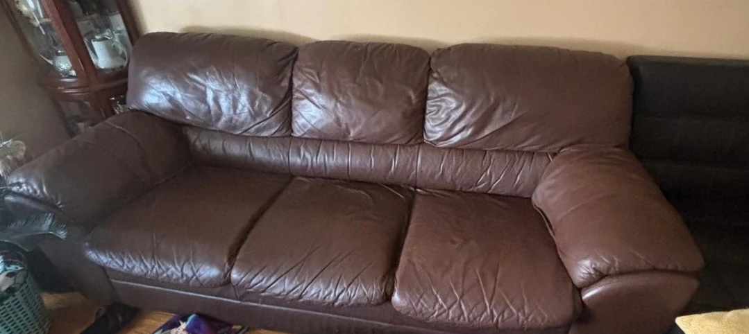 Brown Leather Sofa - photo 2