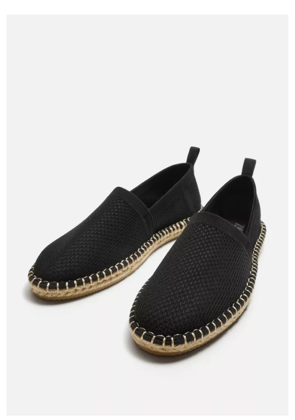 Zara Man Knit Espadrilles Black Size 40