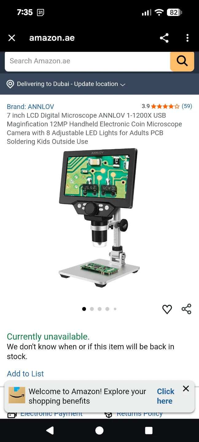 ANNLOV 7 inch LCD Digital Microscope 1-1200X USB