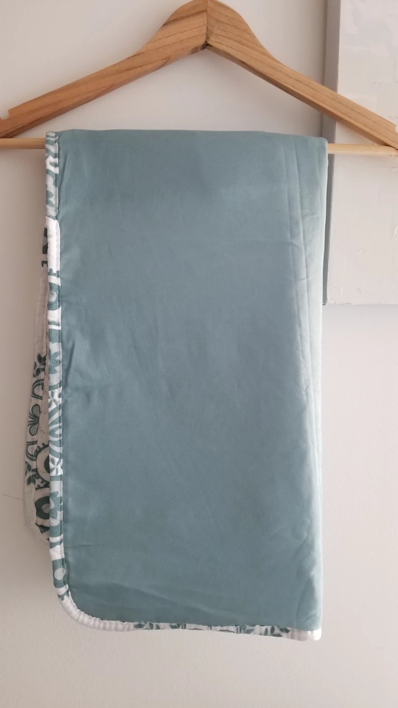 Two Quilted Pillowcases- Teal & White Floral Pattern - photo 2