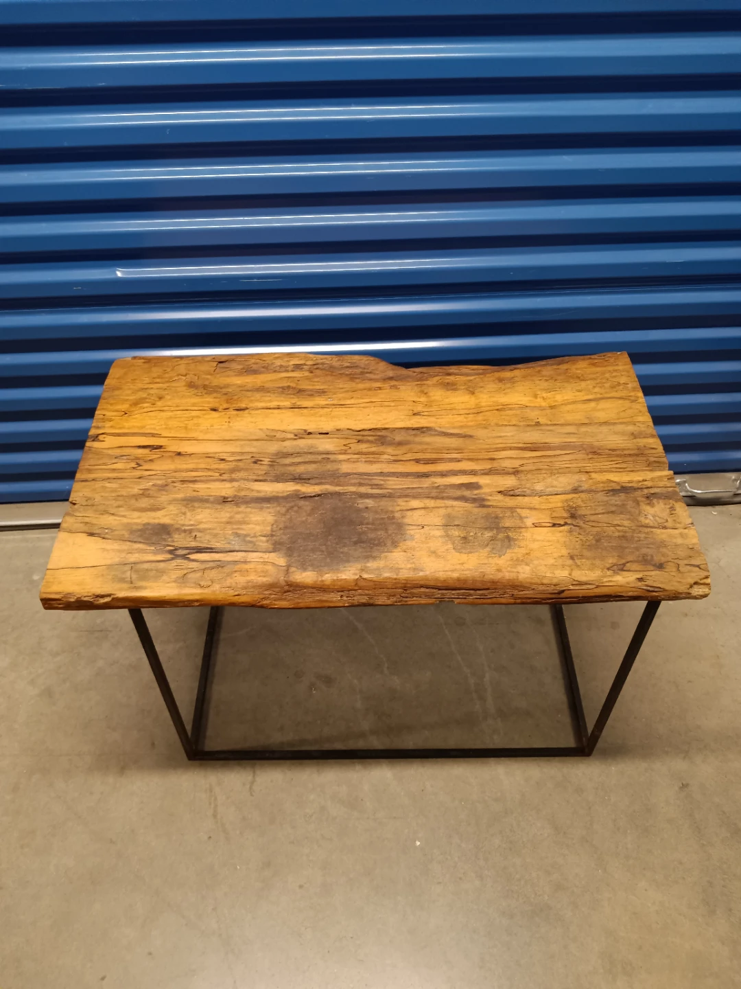 Live Edge Wood Coffee Table with Metal Frame