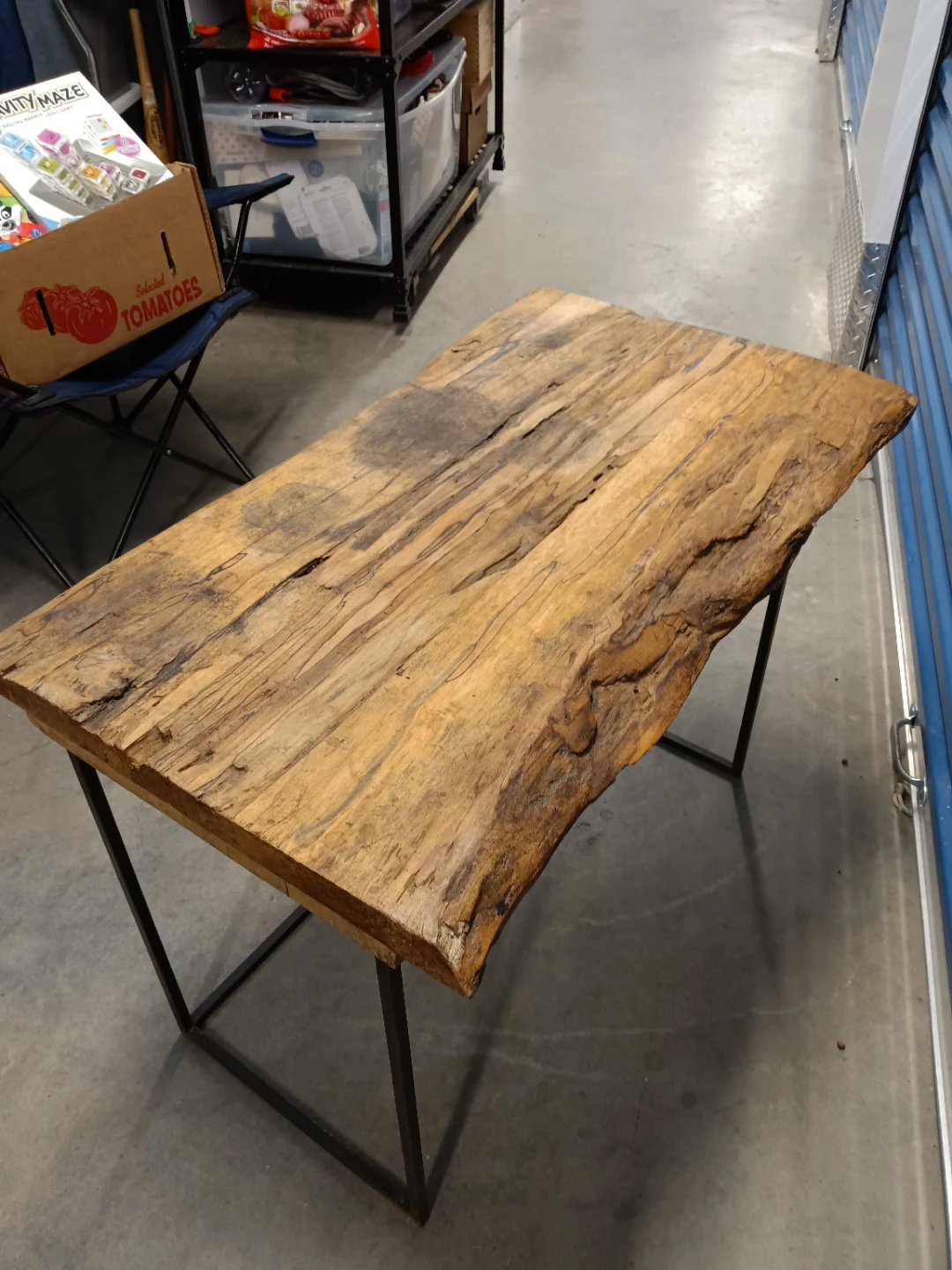 Live Edge Wood Coffee Table with Metal Frame - photo 3