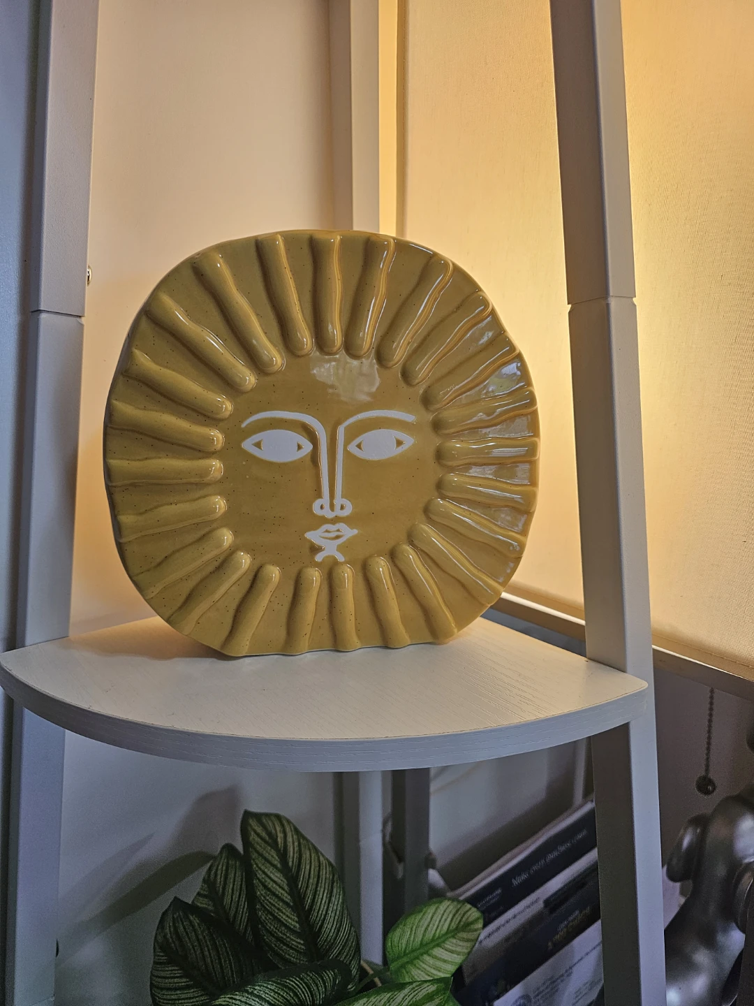 DOiY Sun Face Vase Yellow Ceramic