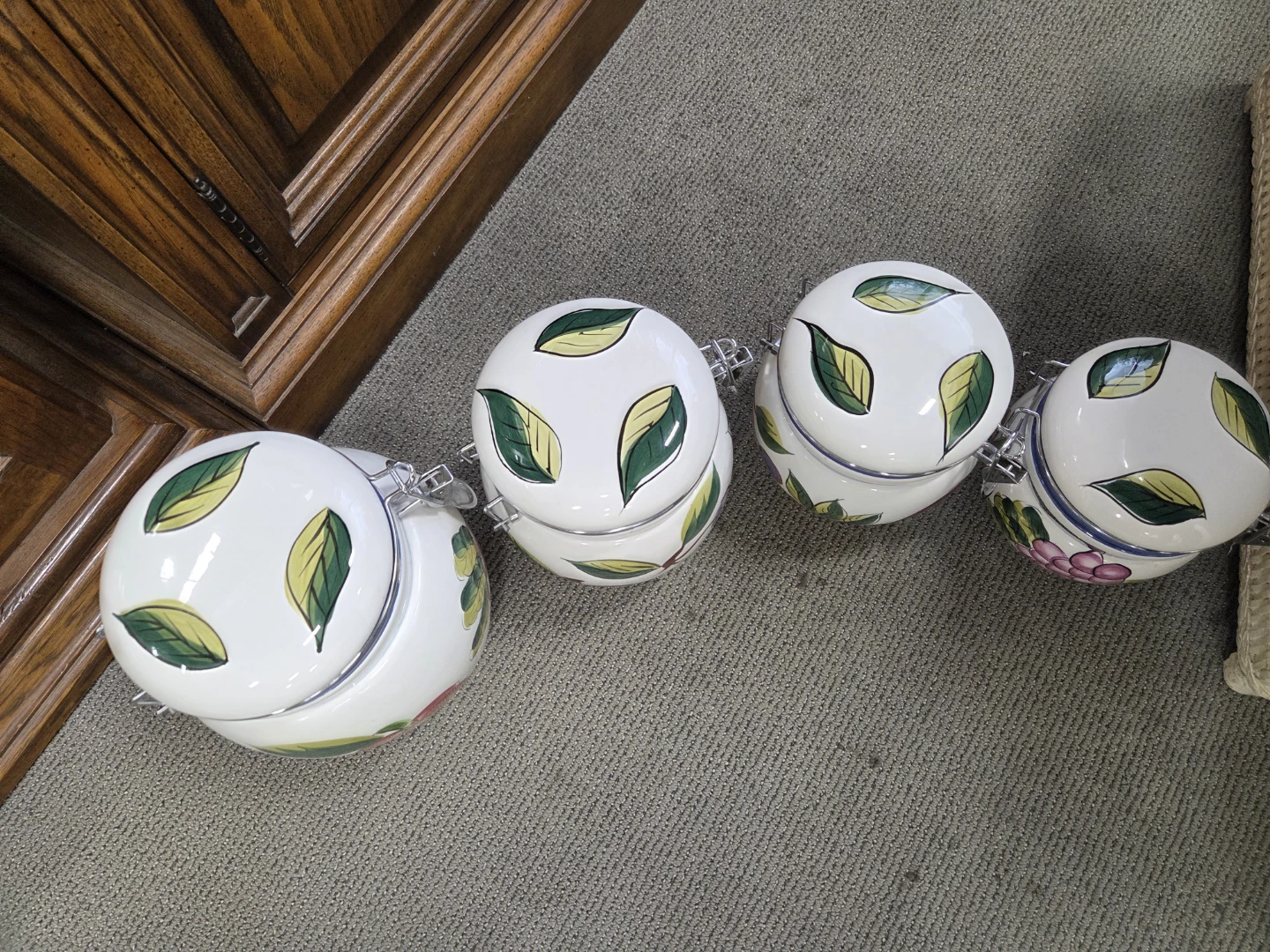 Set of 4 Ceramic Canisters with Fruit Design - photo 3