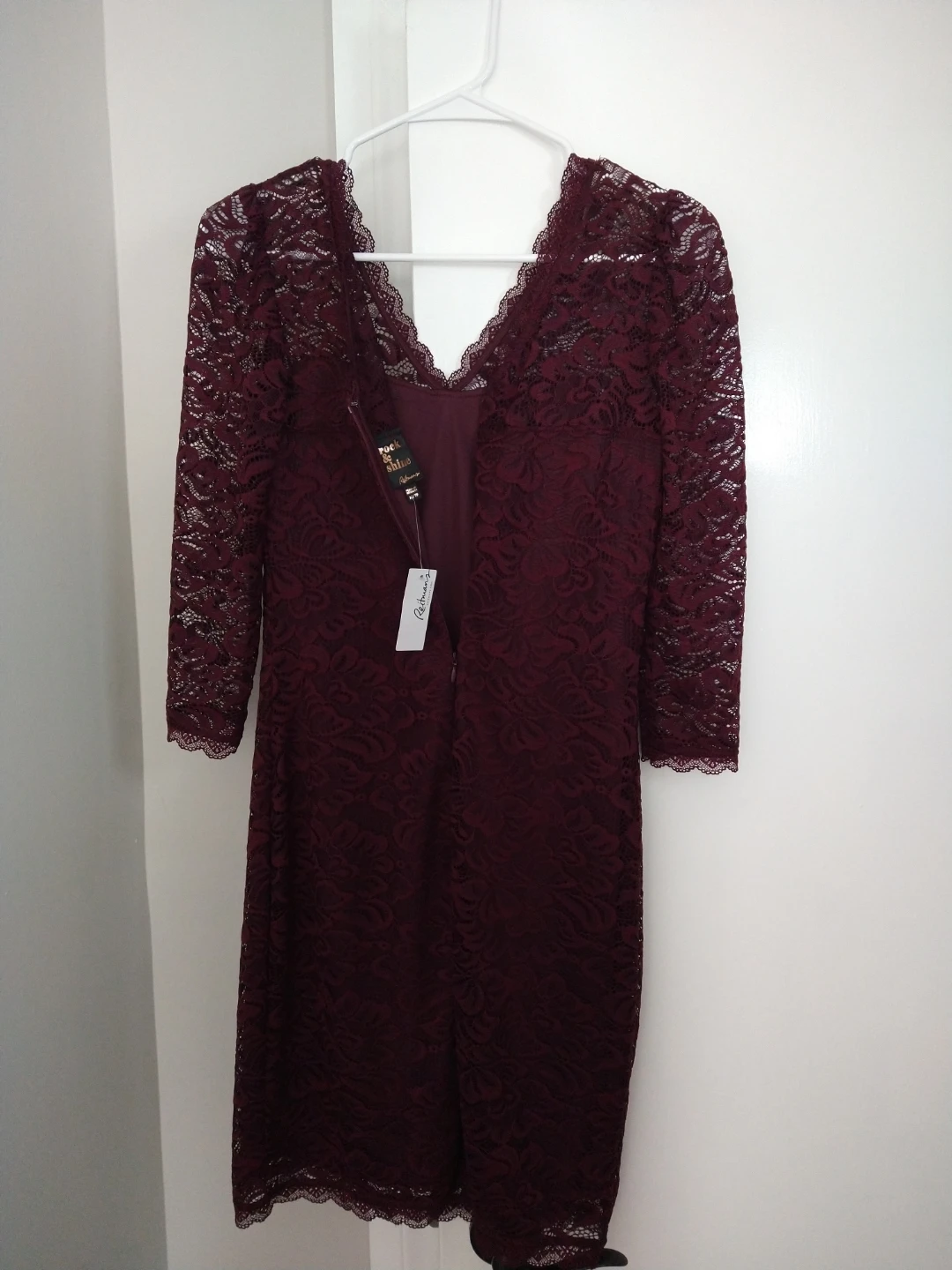 Reitmans Lace Dress - XS - Burgundy