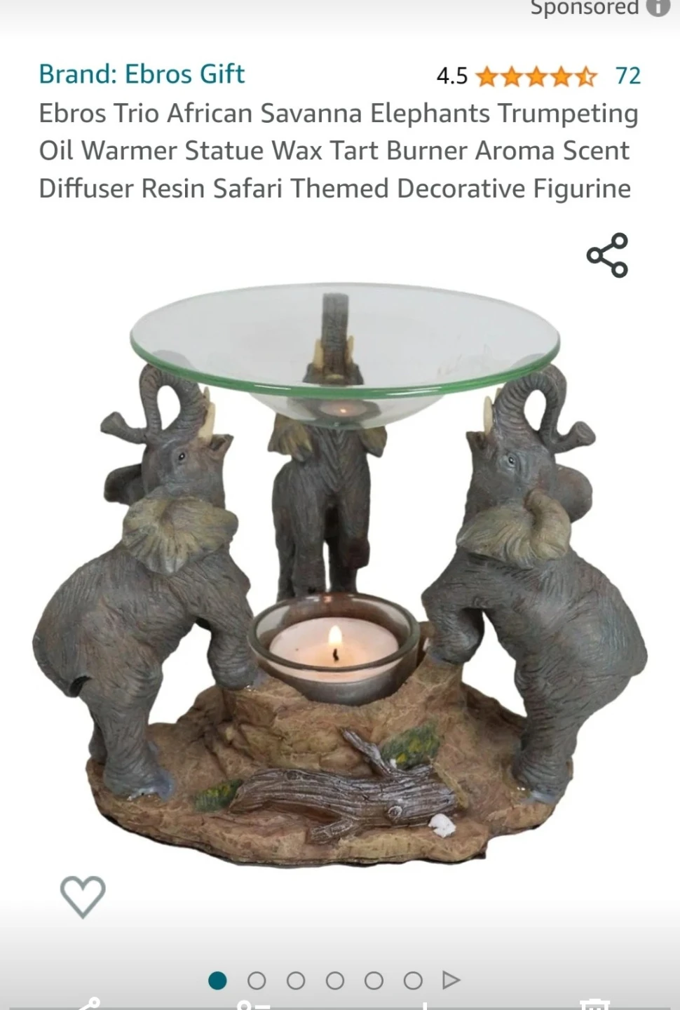 Elephant Design Oil Burner with Glass Dish. Fixed price. - photo 2