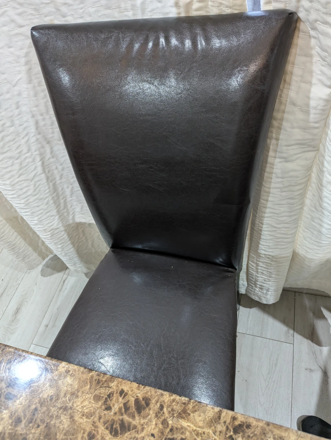 Dark Brown Faux Leather Dining Chair - photo 2