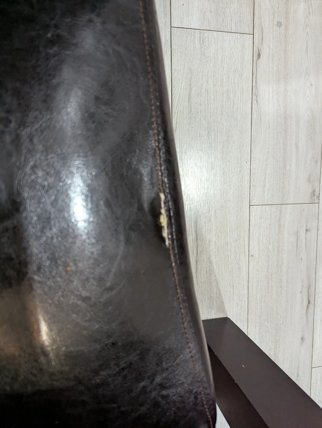 Dark Brown Faux Leather Dining Chair - photo 5