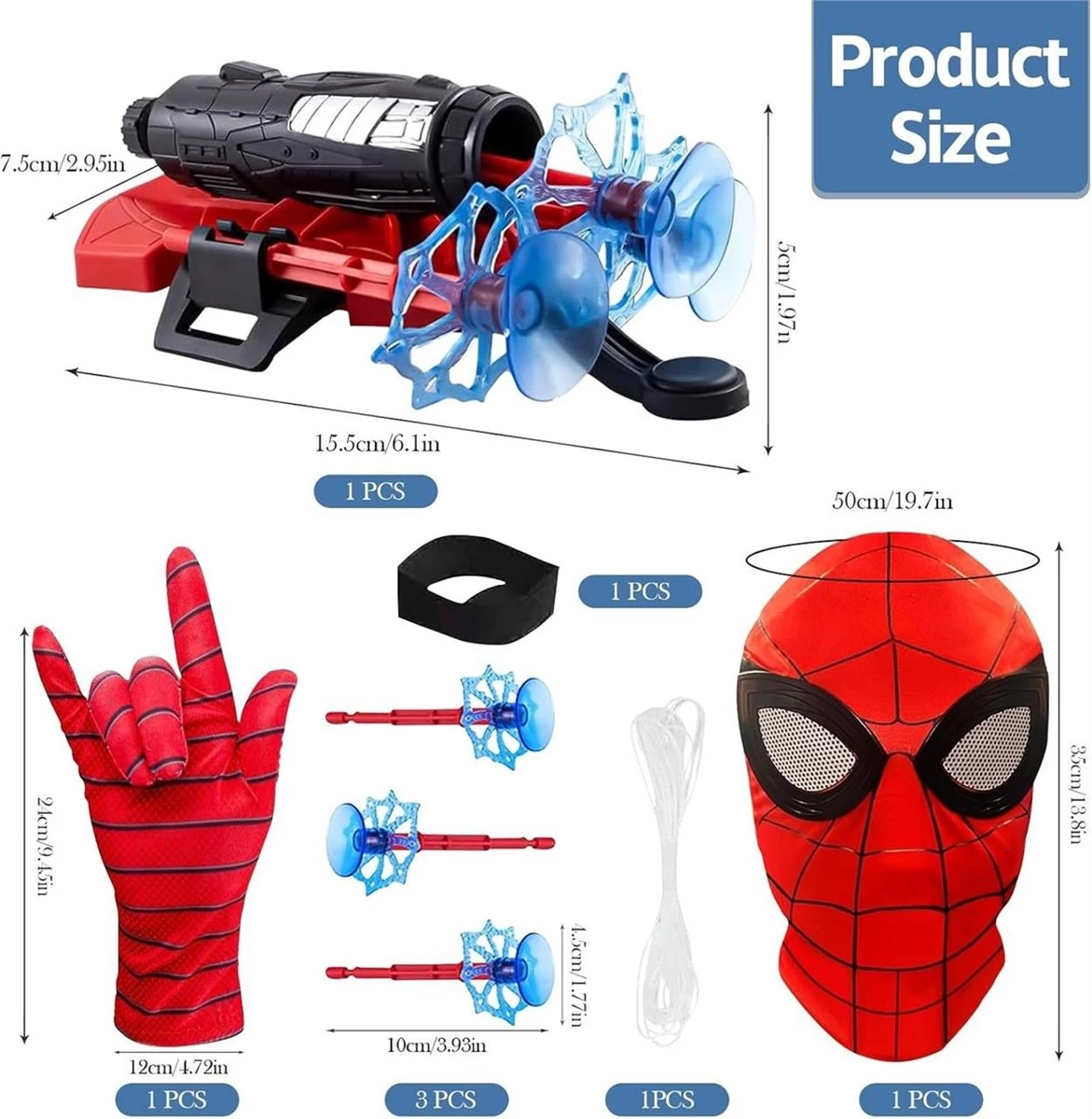 Spider-Man Toy Web Shooter Set with Mask and Gloves - photo 4