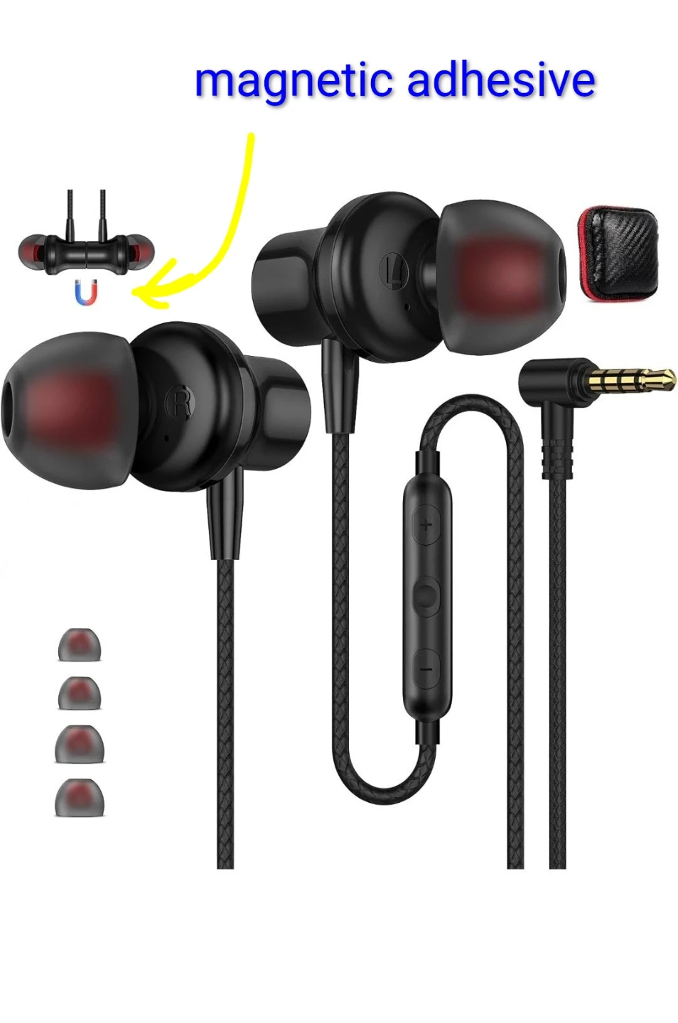 Noise Cancelling, 1.8m /5.9 ft Wired microphone earbuds - photo 3