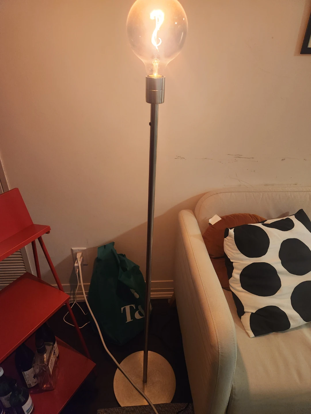 IKEA SKAFTET Nickel Plated Floor Lamp Base
