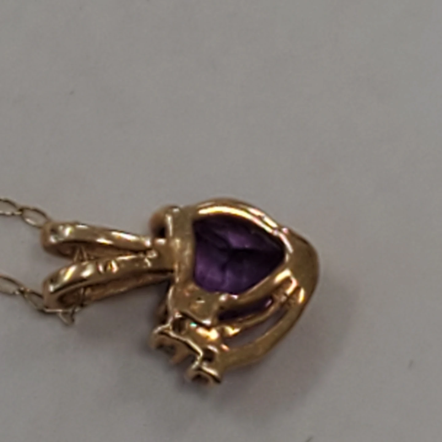 14k Gold Heart Amethyst Necklace - photo 3