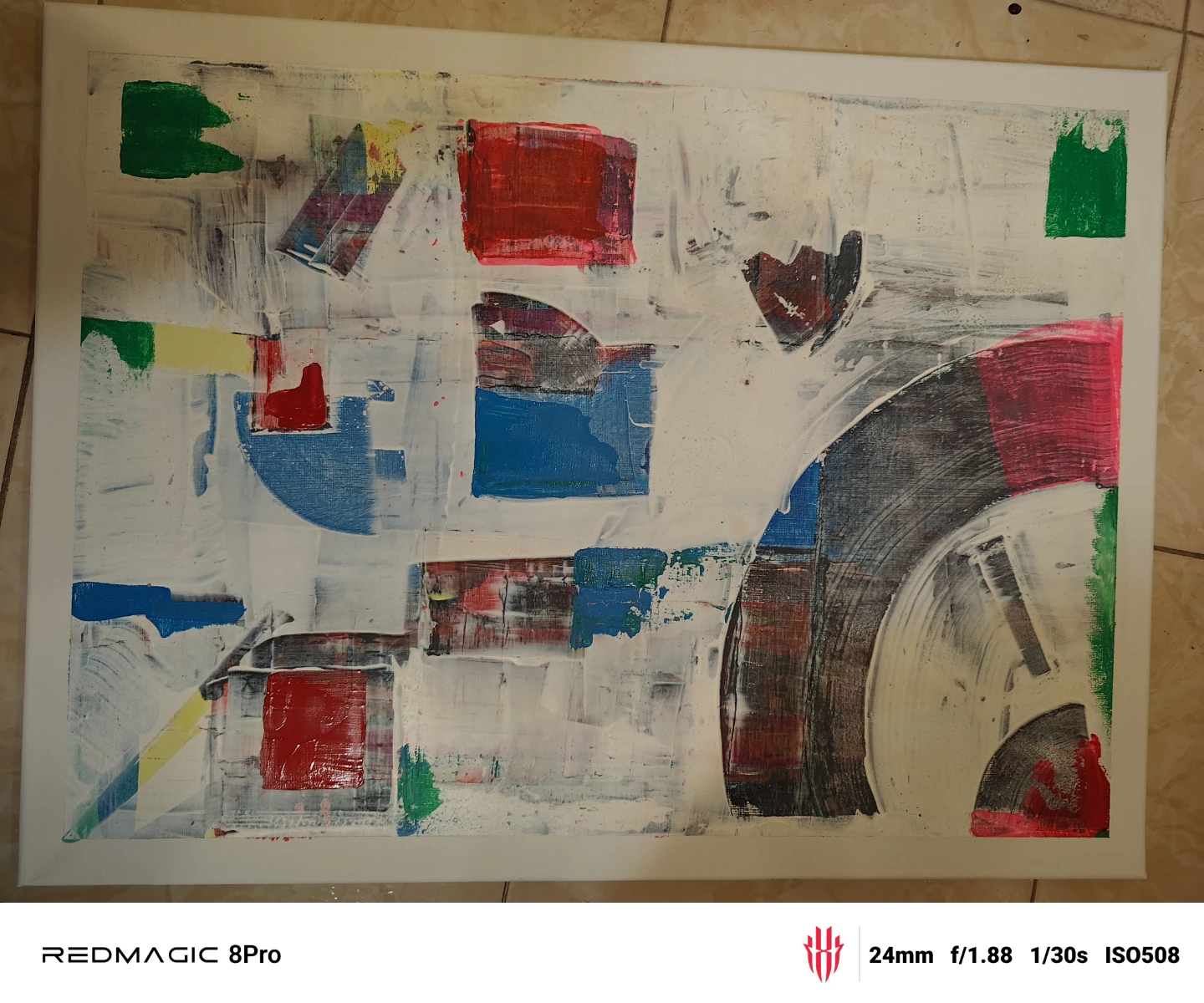 Abstract Canvas Painting 18×24 - photo 2