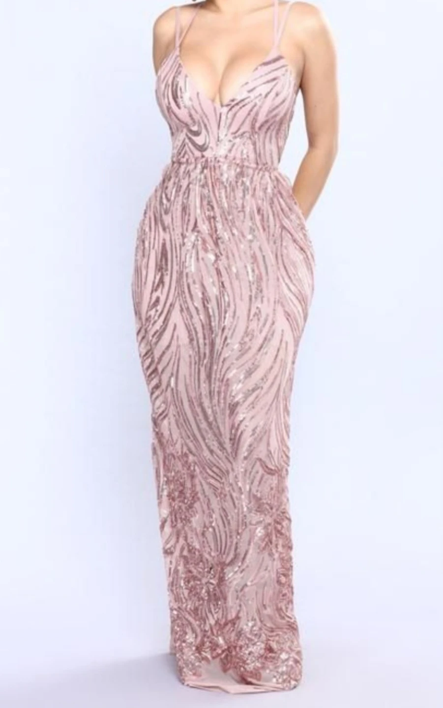 Brand New Fashion Nova Rose Gold Gown