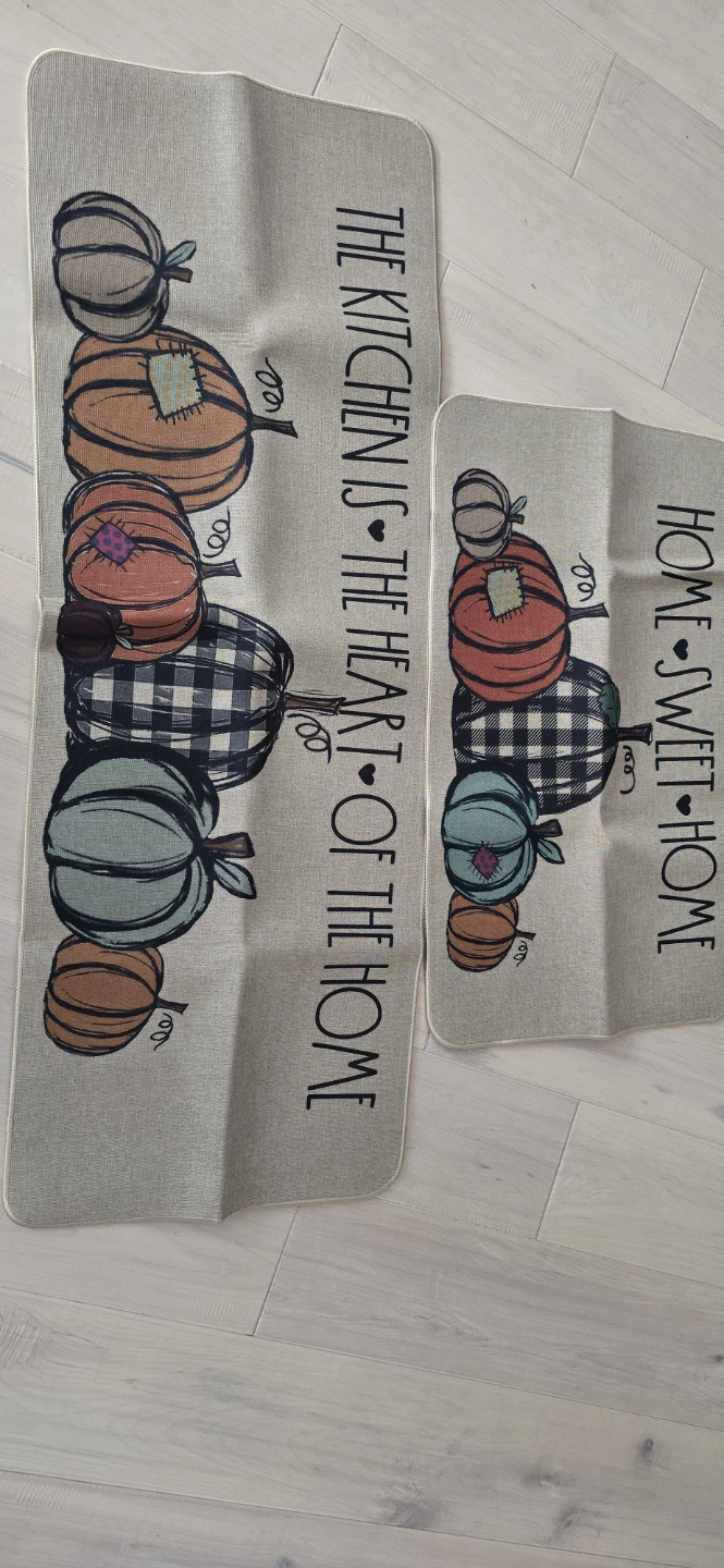 Set of 2 Pumpkin Kitchen Mats