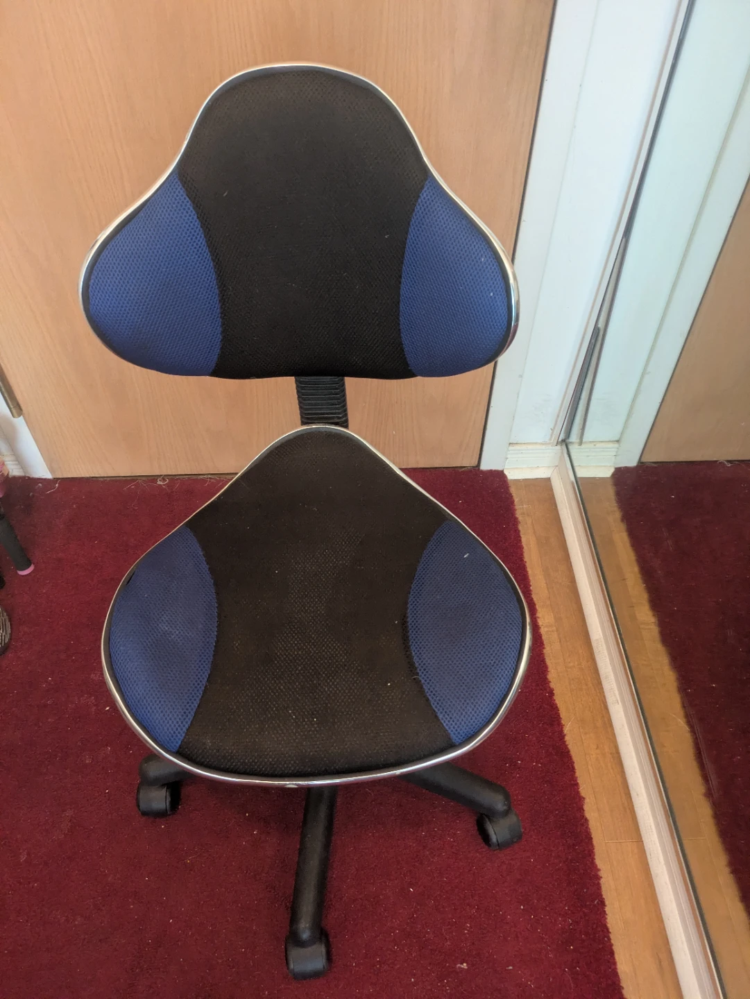 Blue and Black Swivel Office Chair