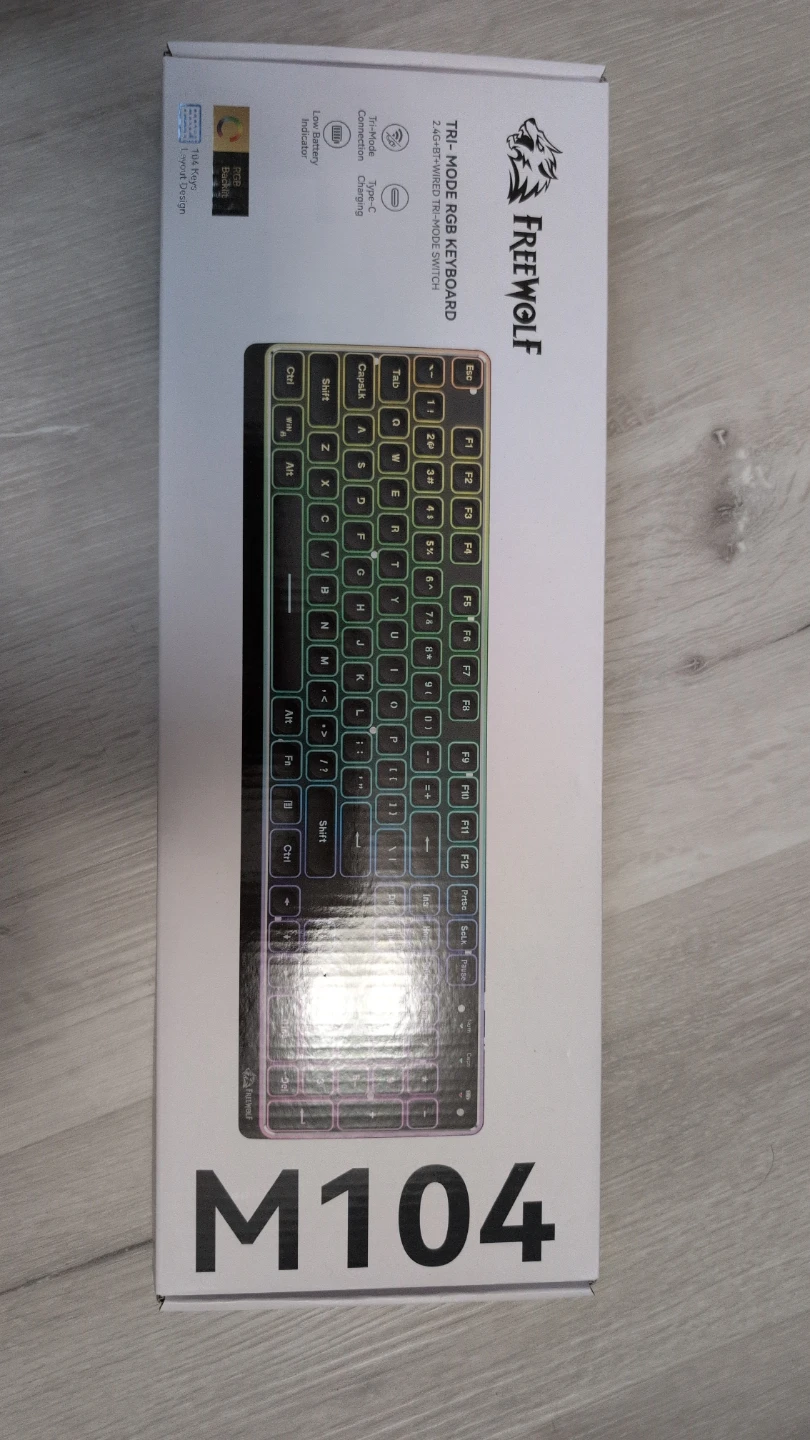 FREEWOLF M104 Tri-Mode RGB Keyboard