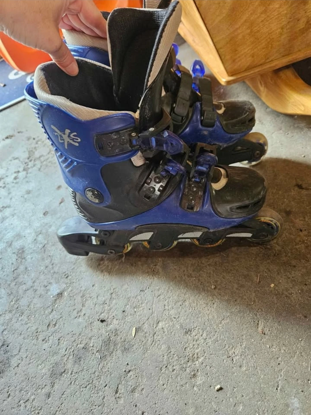 Blue and Black Rollerblades - Size 4 - photo 2