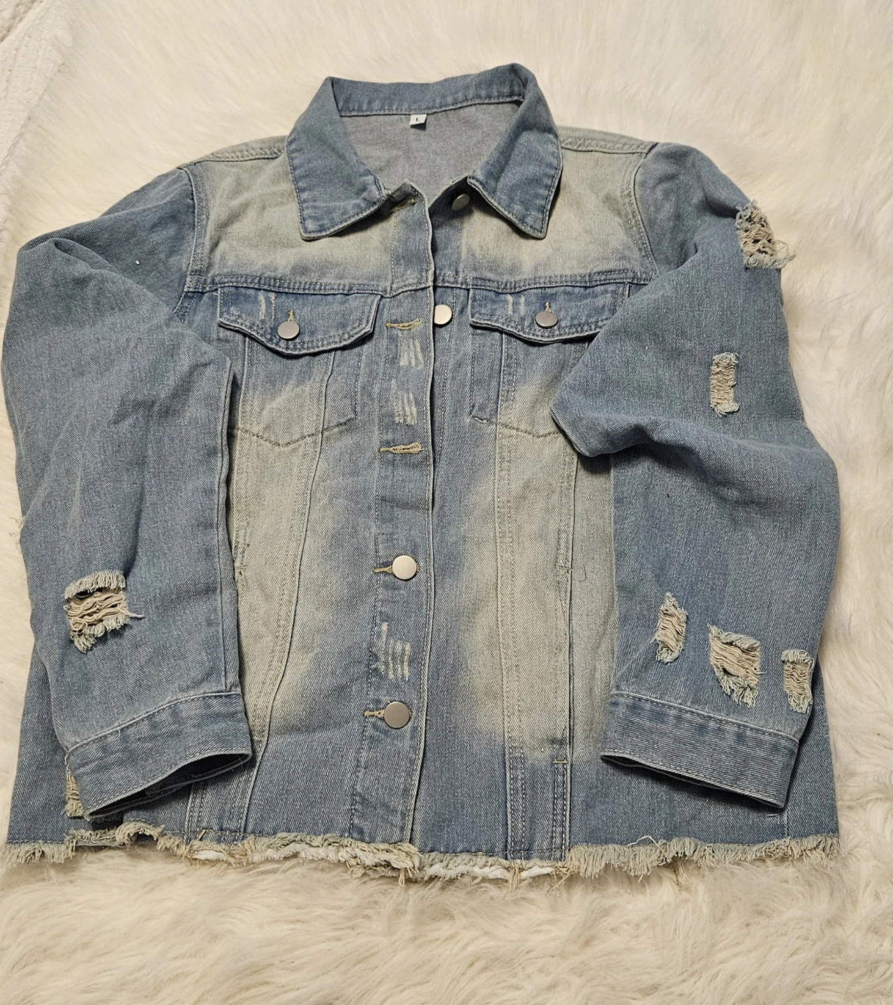 Distressed Denim Jacket - photo 2