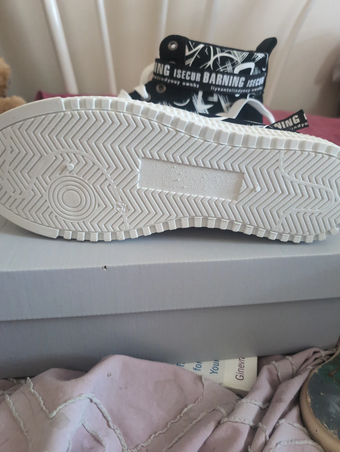 Black and White Pattern High-Top Sneakers size  44 - photo 3