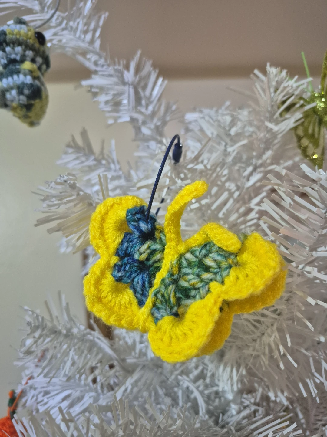 Handmade Crochet Butterfly Ornament - Yellow - photo 3