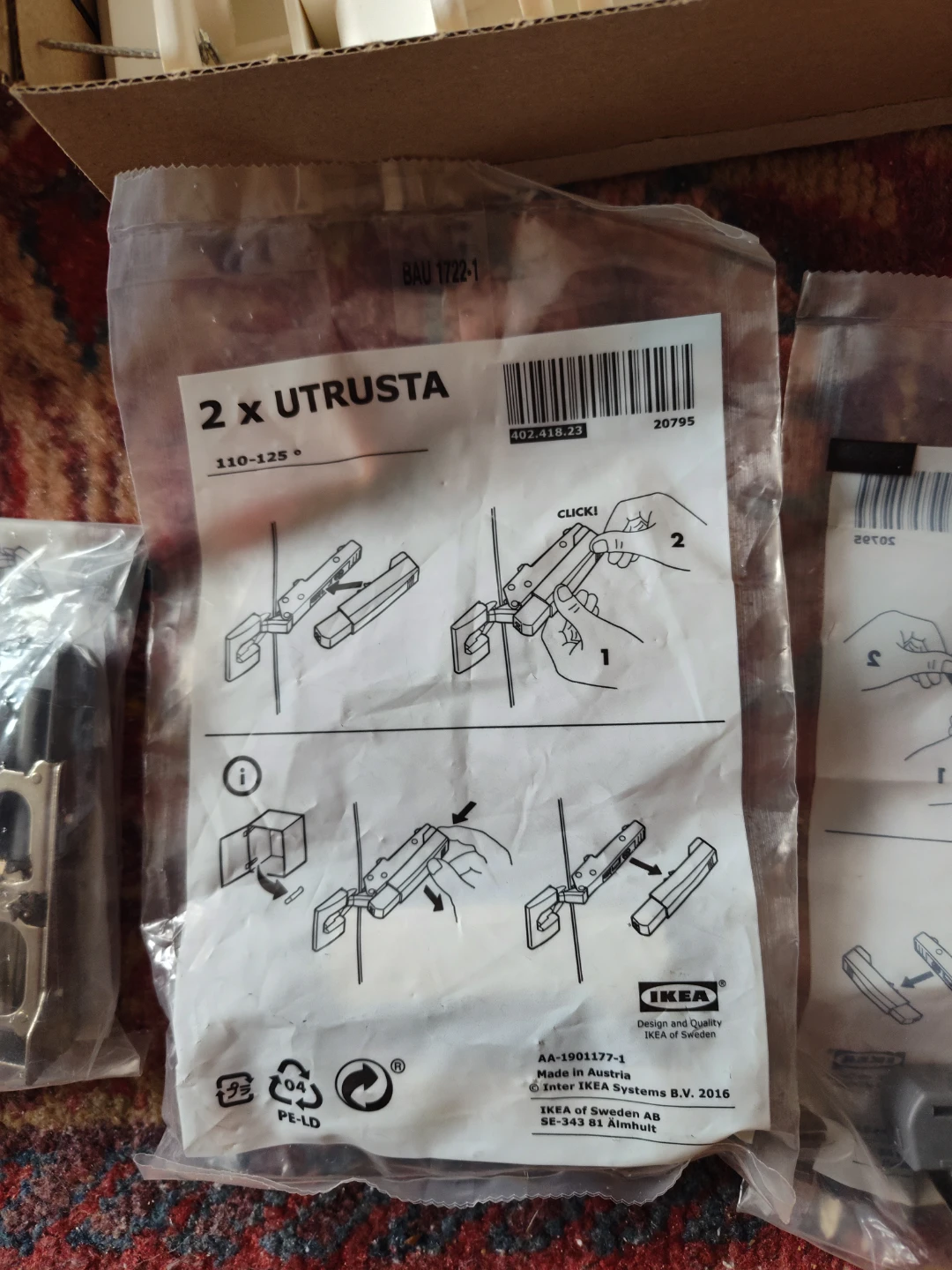 IKEA Utrusta Cabinet Hinges and Hardware Set - photo 3