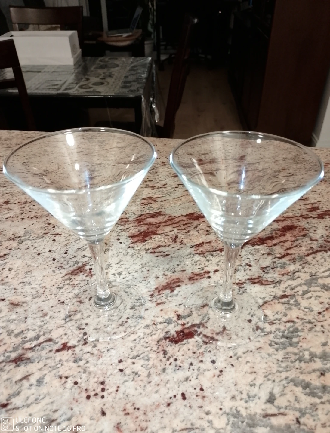 Set of 2 Clear Martini Glasses CASH ONLY