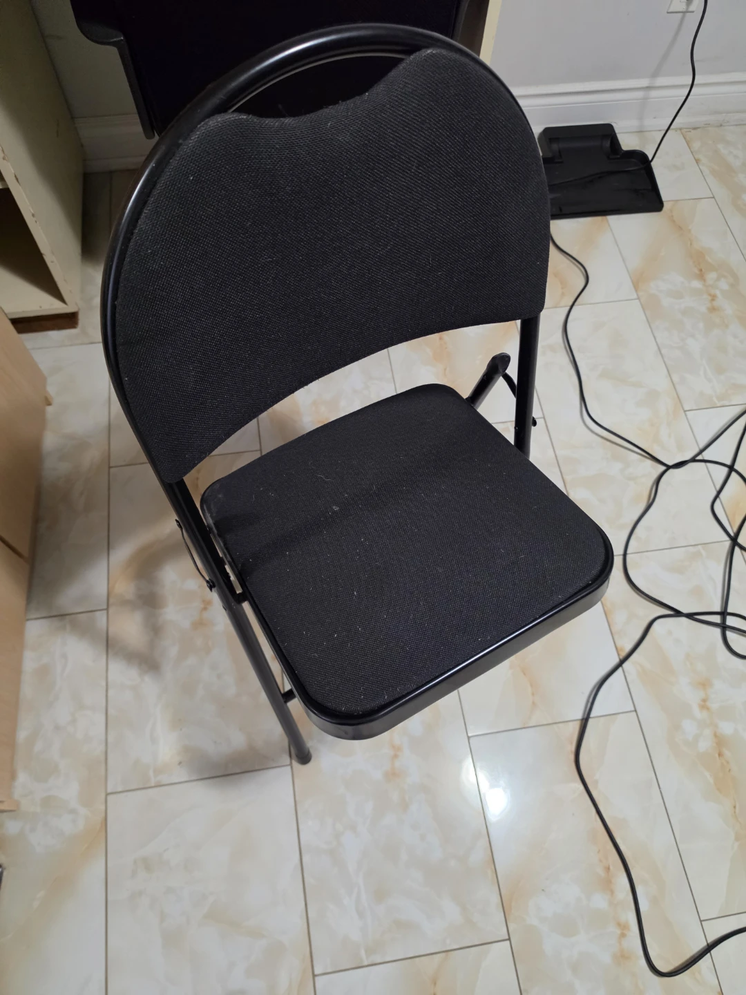 Black Folding Chair with Padded Seat and Back - photo 3