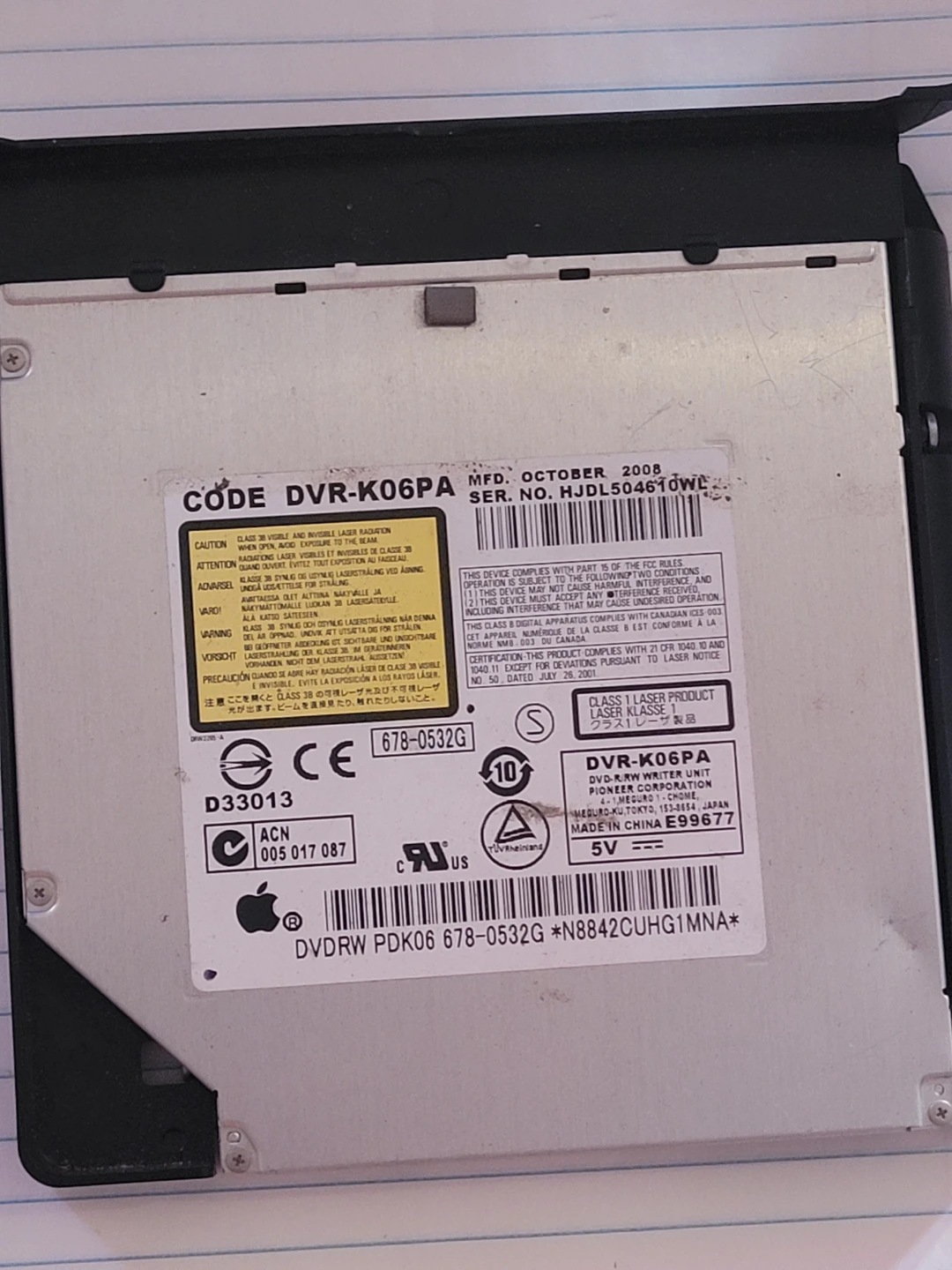 Apple DVR-K06PA DVD-RW Writer Unit