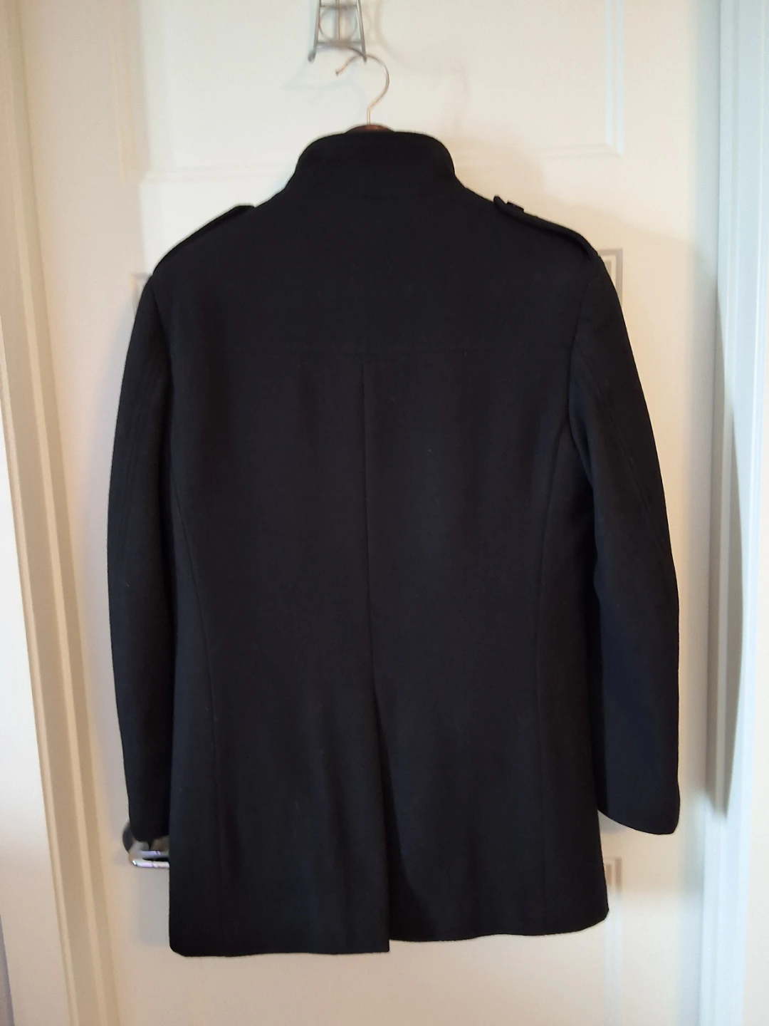 Men's IH Danmark Black Wool Blend Coat Size XS - photo 2