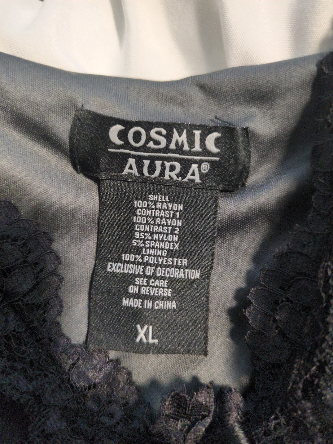 Cosmic Aura Black Lace Slip Dress - XL 🌱 - photo 2