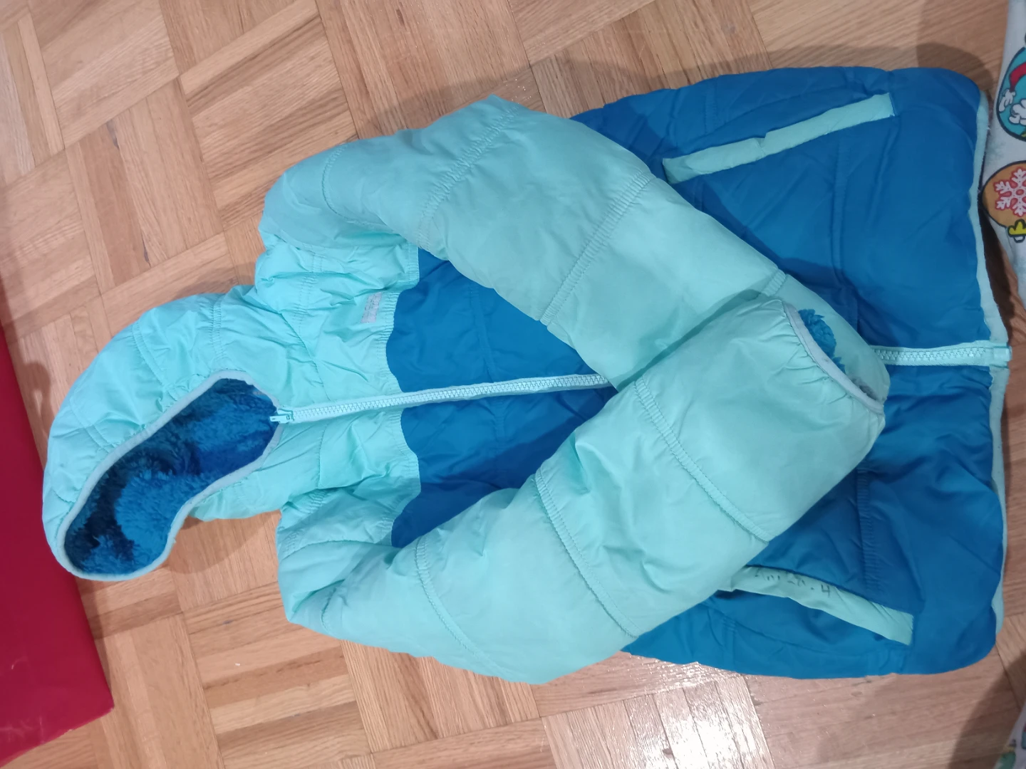 Kids Puffer Jacket - Blue and Aqua