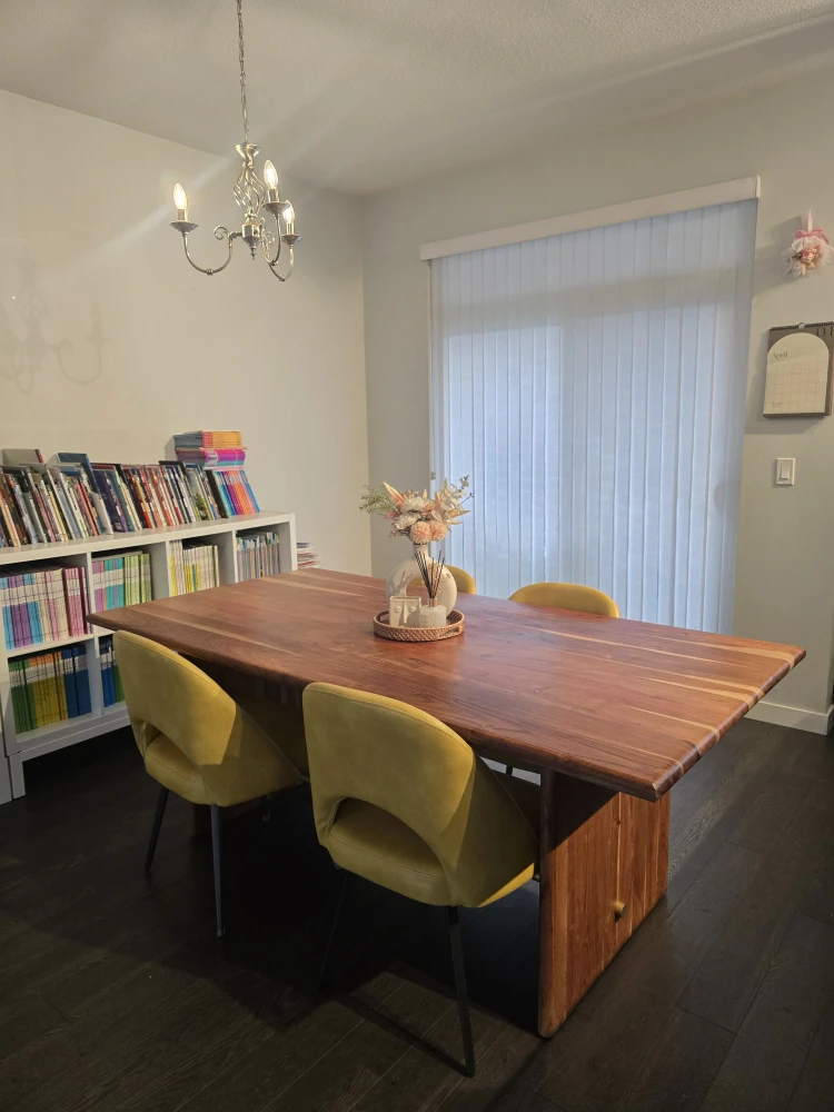 Solid Wood Dining Set (Table + 4 Chairs) + FREE Decor