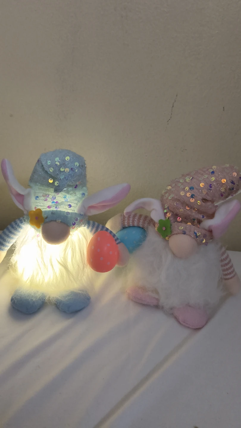 Light-Up Easter Gnomes with Eggs (Set of 2)