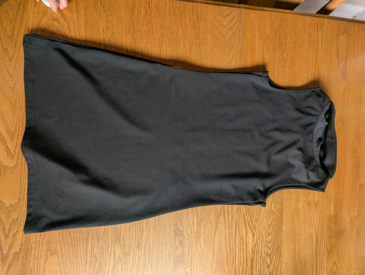 Suzy Shier Black Sleeveless Mock Neck Dress with Stripe Detail - photo 5