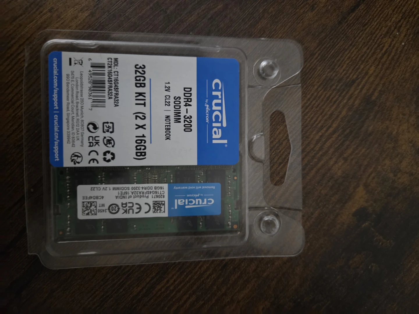 Crucial 32GB (2 x 16GB) DDR4-3200 SODIMM RAM Kit