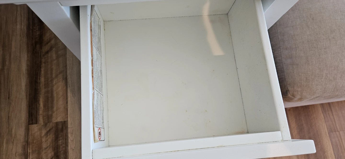 White Accent Table with Drawer and Shelf - photo 3