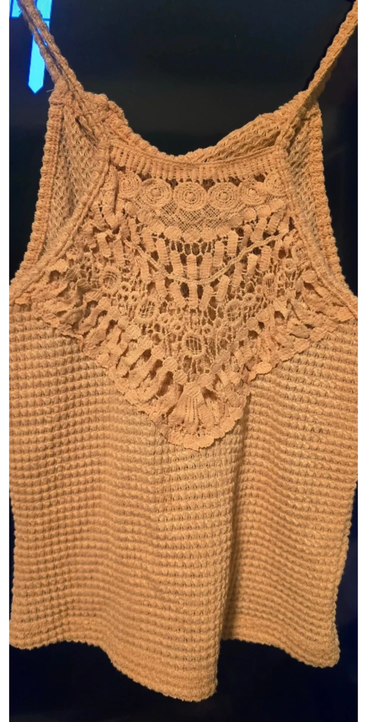 🥕Women's Crochet Lace Waffle Knit Tank Top - photo 3