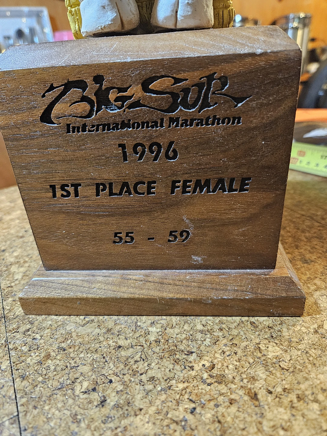 Big Sur International Marathon 1996 1st Place Female Trophy - photo 3