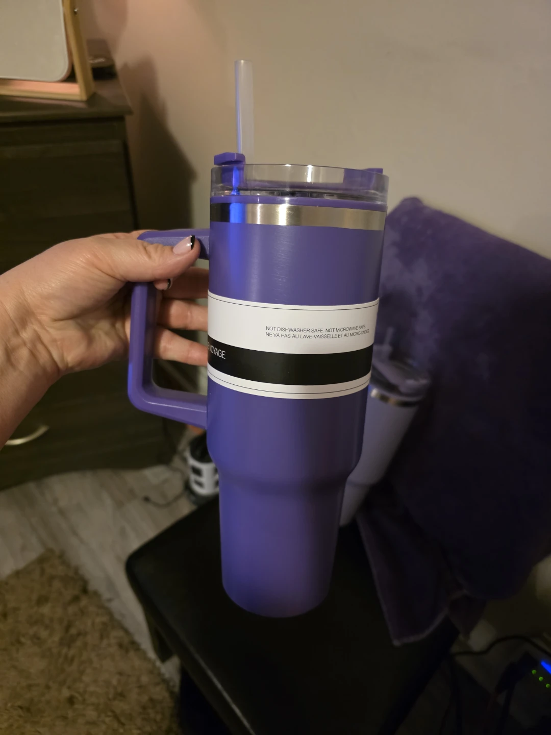 Home Styles Purple Travel Tumbler with Handle and Straw 40 oz - photo 2