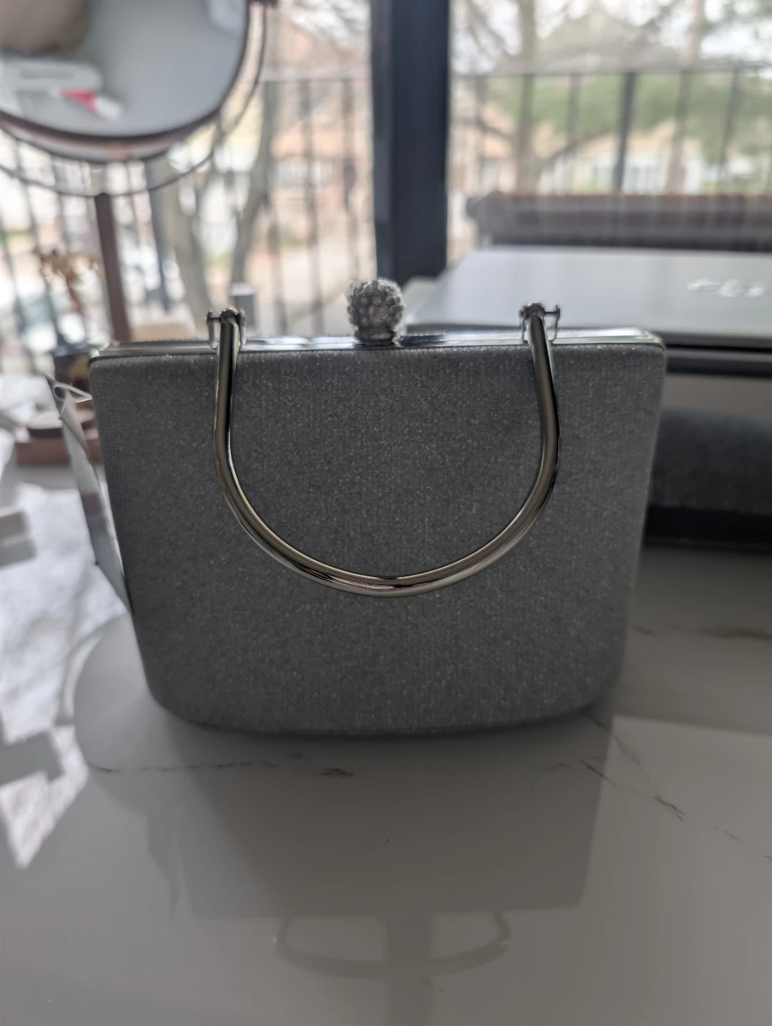 Silver Glitter Evening Clutch Purse - photo 2