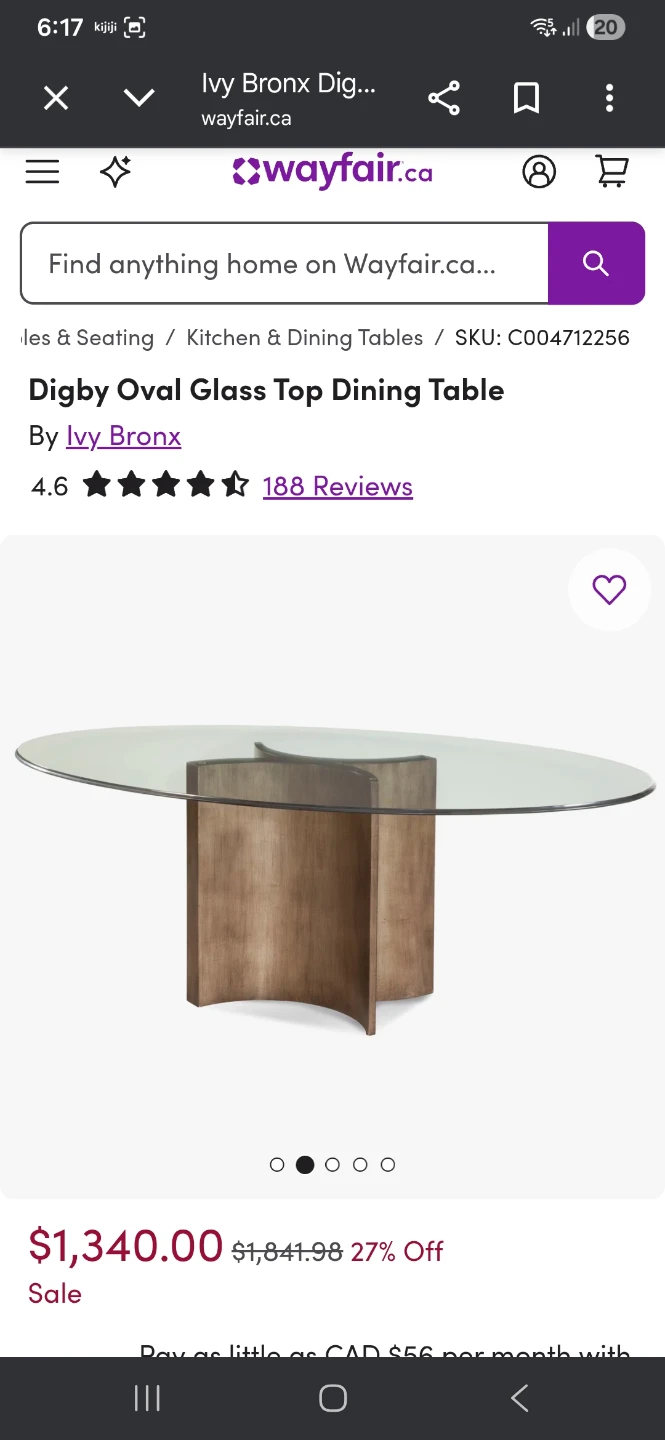 Ivy Bronx Digby Oval Glass Top Dining Table - photo 2