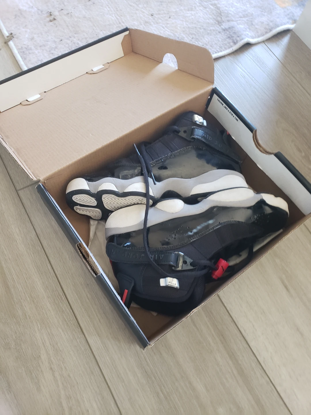 Jordan 6 Rings GS "Black/Fire Red" Shoes Size 4.5Y