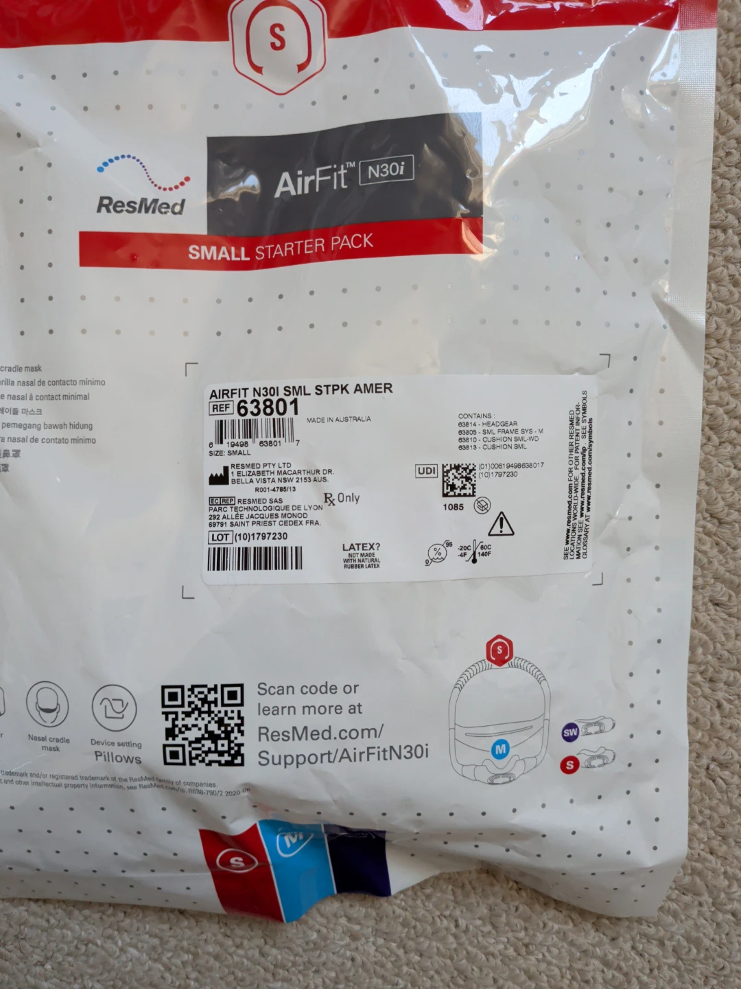 ResMed AirFit N30i Small Starter Pack - photo 2