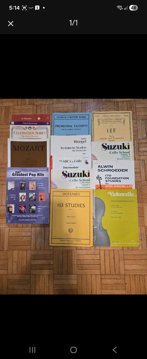 Collection of Cello and Piano music books