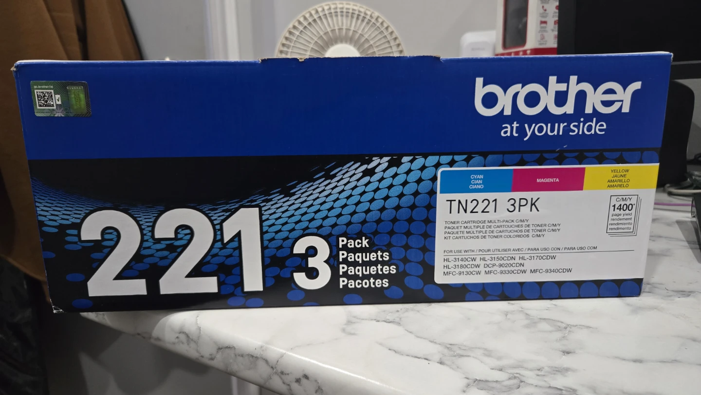 Brother TN221 3PK Cyan, Magenta, Yellow Toner Cartridges