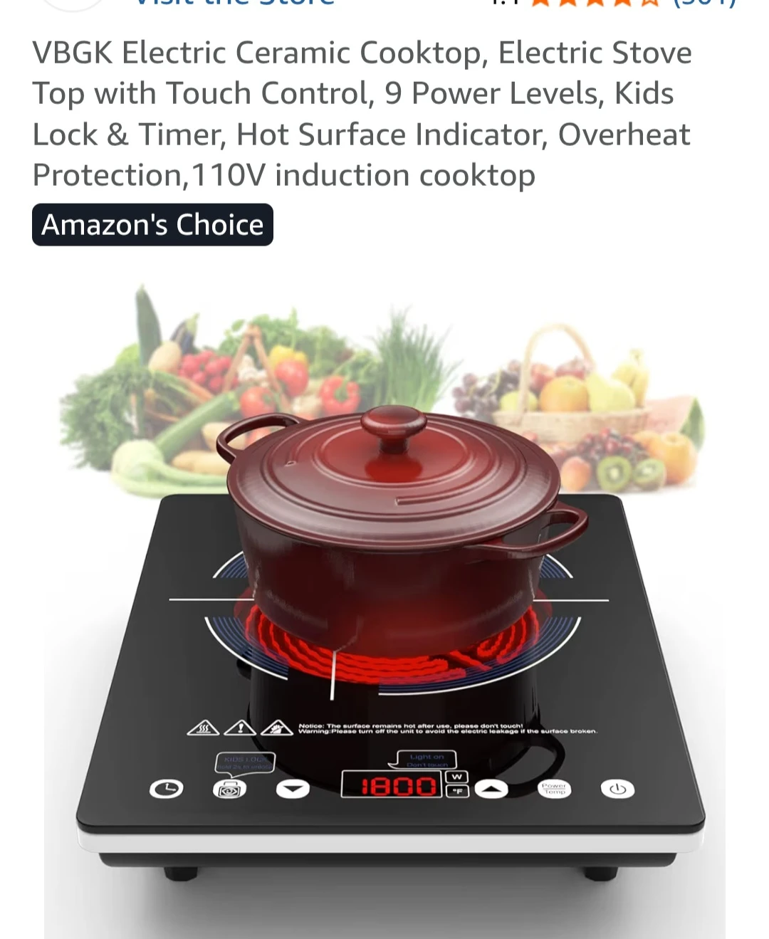 VBGK Electric Ceramic Cooktop - 110V Induction