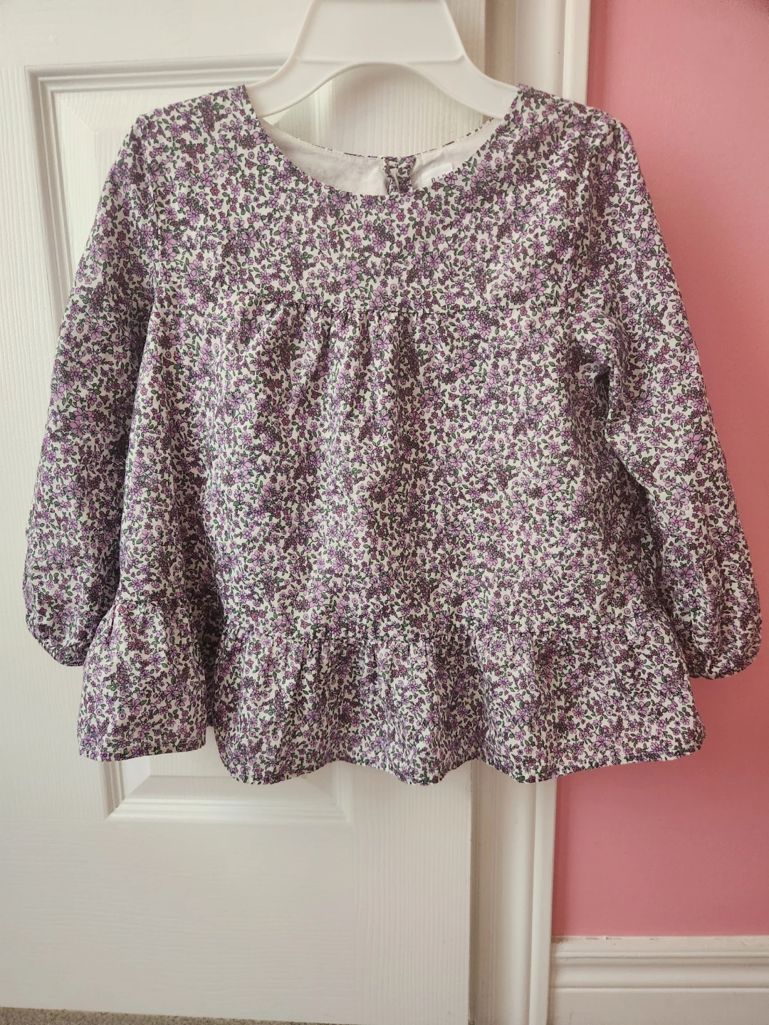 Girls' Floral Peplum Top