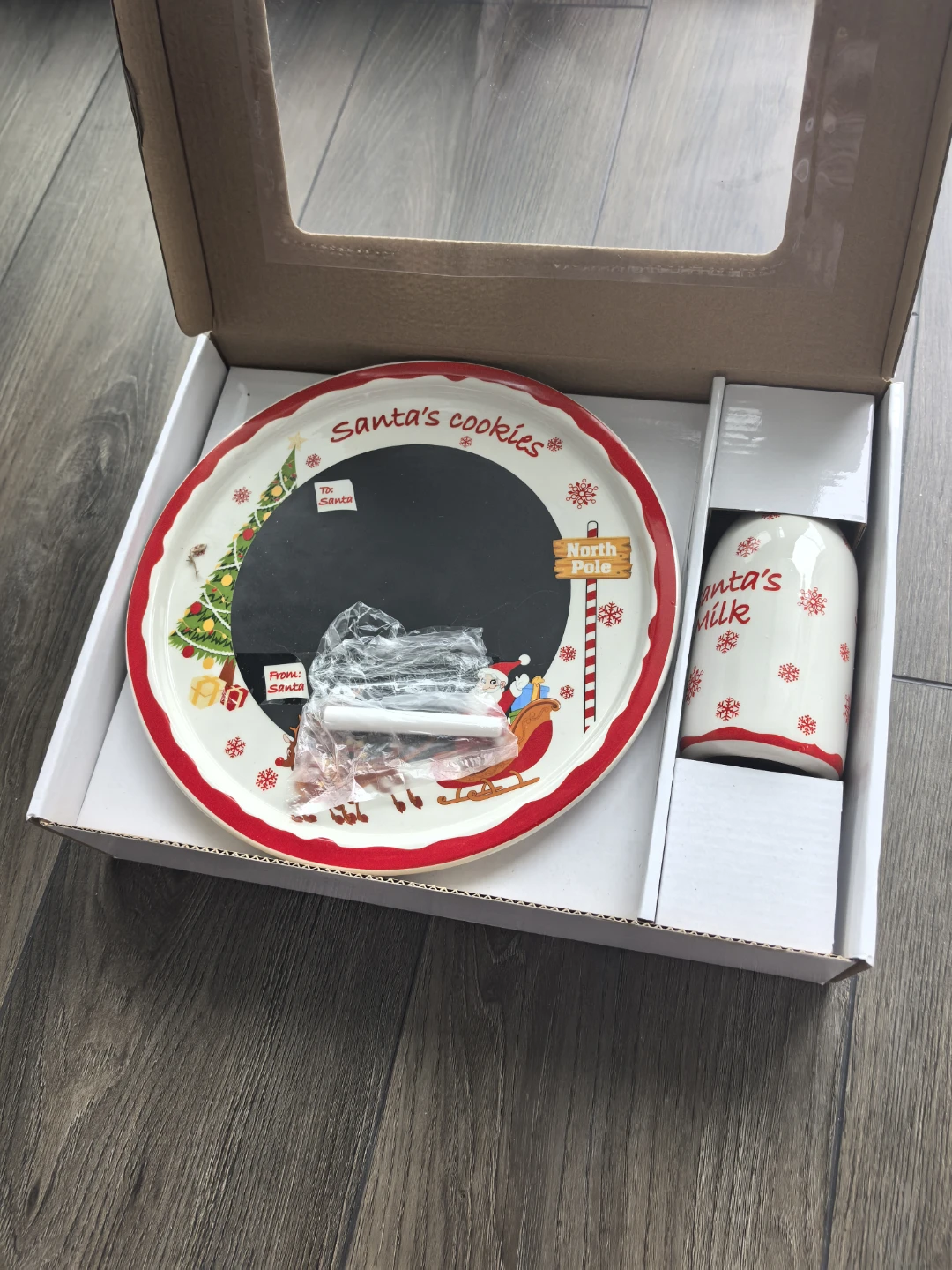 Santa's Cookies Plate and Milk Mug Set
